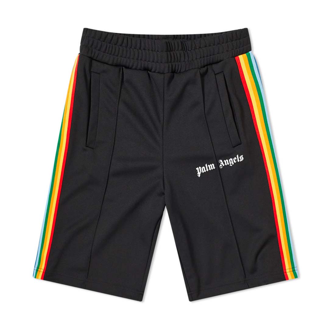 Palm Angels Rainbow Track Shorts Black