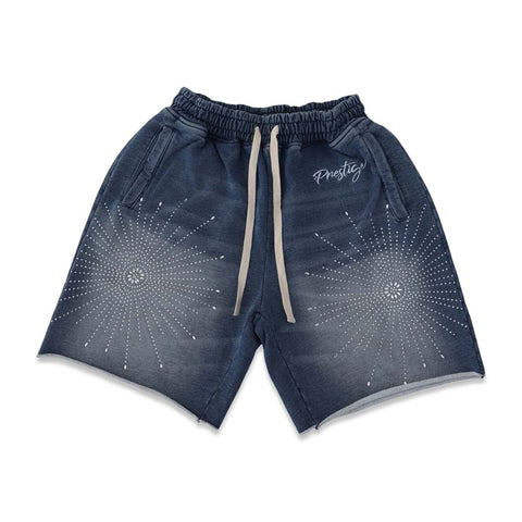 Prestige Navy Blue Star Rhinestone Shorts