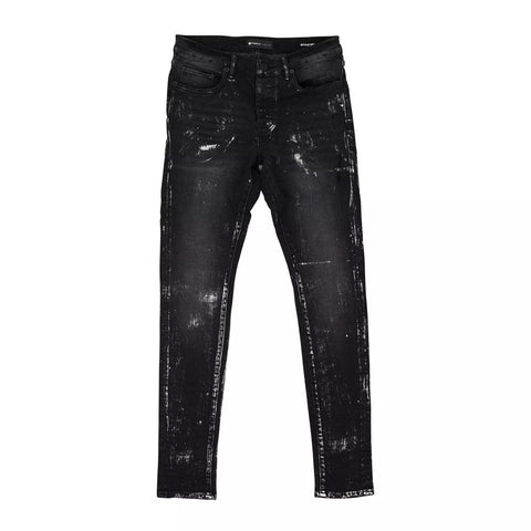 Purple Brand Black Wash Metallic Silver Jeans