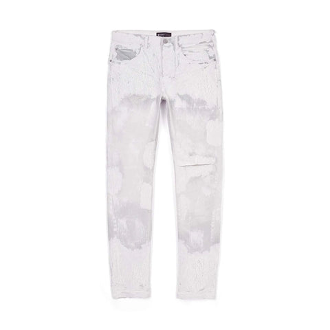 PURPLE BRAND Faded Ecru Crackle Jeans