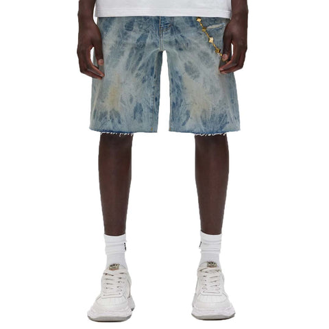 Purple Brand Mixed Paint Blue Jean Shorts
