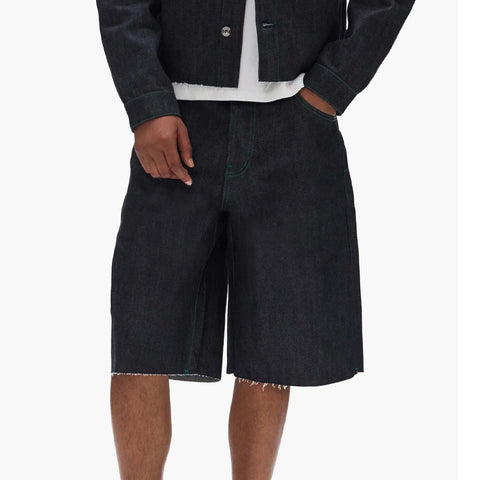 Purple Brand P070 Long Shorts Raw Dark Indigo