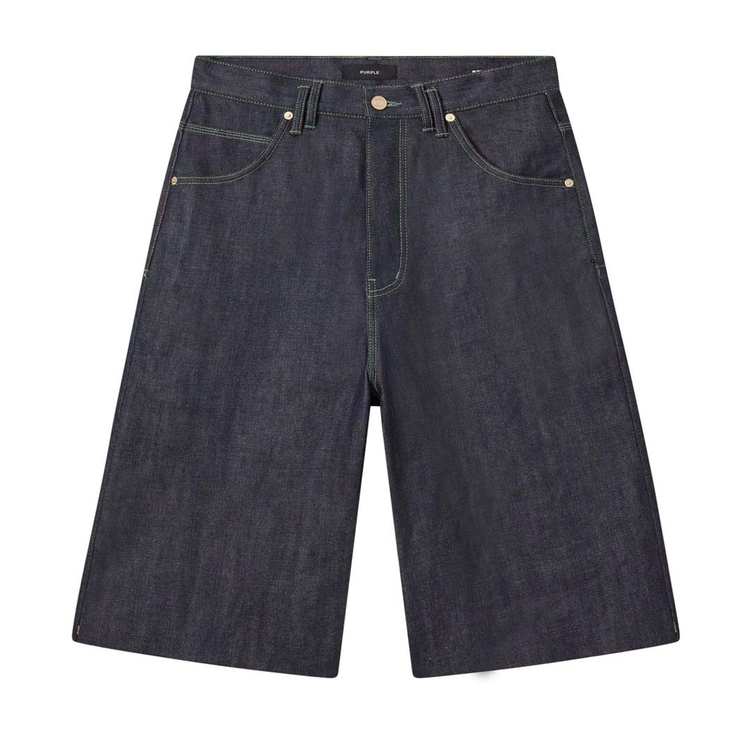 Purple Brand P070 Long Shorts Raw Dark Indigo