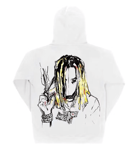 Revenge Durk Painting Hoodie White