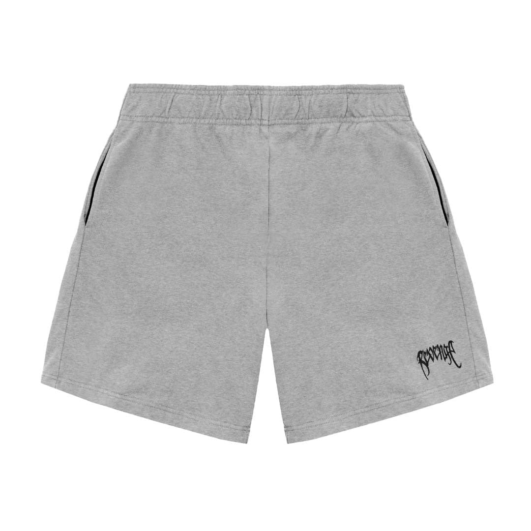 Revenge Embroidered Basic Shorts Grey
