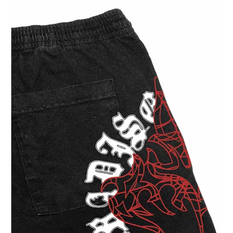 Revenge Web Cross Shorts Black Red
