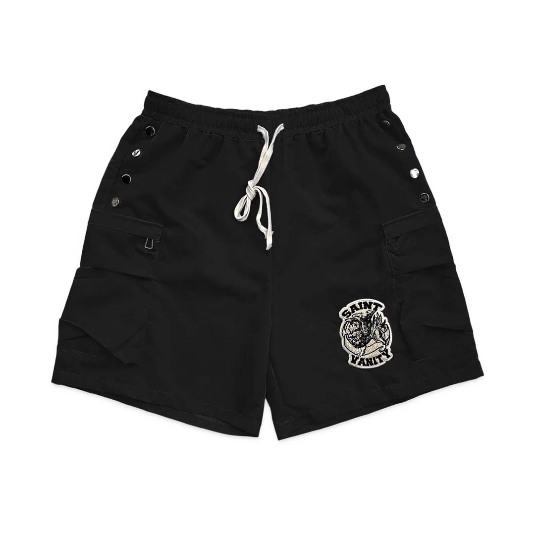 Saint Vanity Nylon Cargo Shorts Black