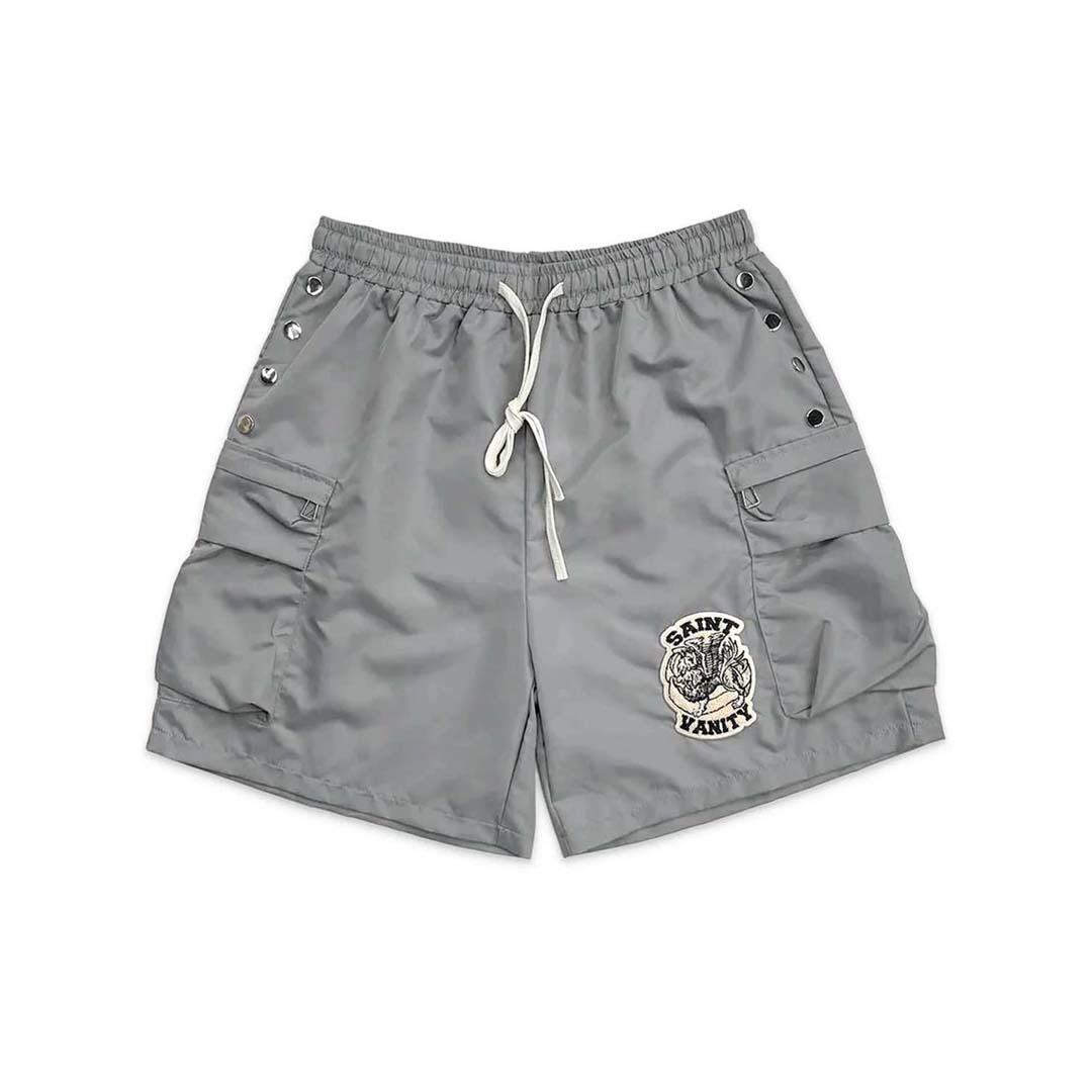 Saint Vanity Nylon Cargo Shorts Grey