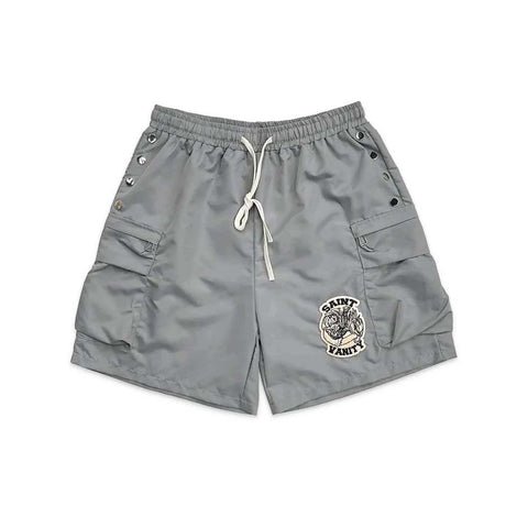 Saint Vanity Nylon Cargo Shorts Grey