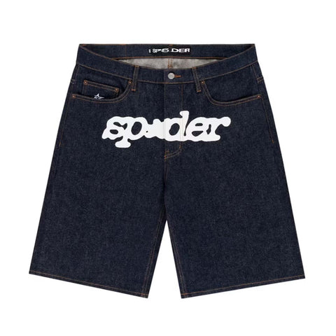 Sp5der V3 Logo Denim Short Indigo
