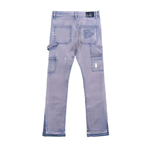 Triple Sevens Flare Denim Pants Grey/Blue