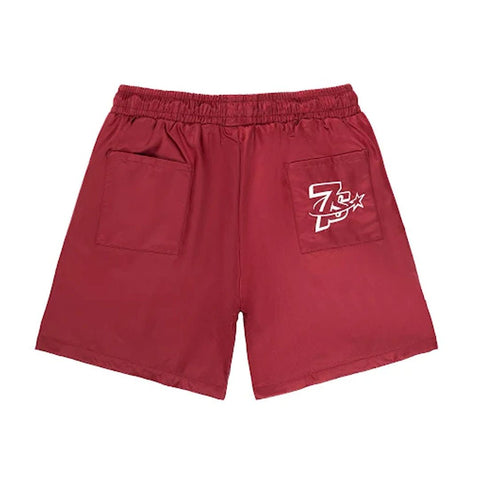 Triple Sevens Nylon Button Up Shorts Red