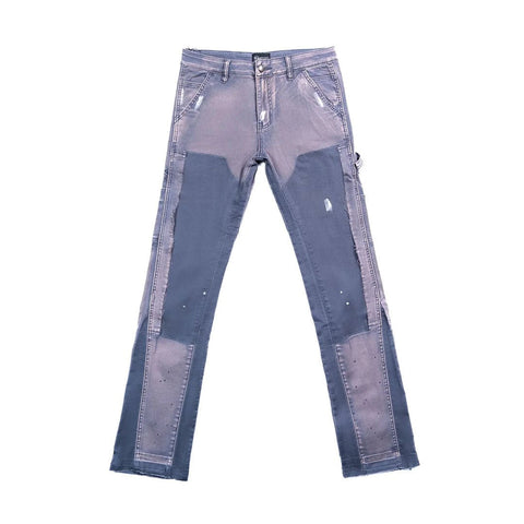 Triple Sevens Flare Denim Pants Grey/Blue