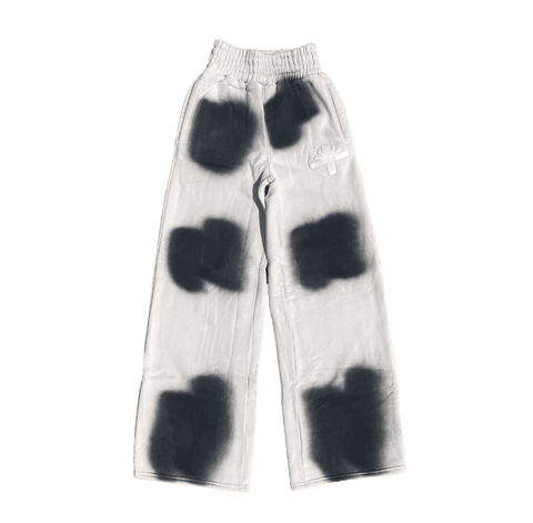 Vertabrae Cream Black Spotted Sweatpants