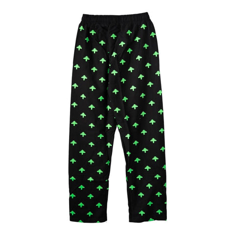 Vertabrae Everyday Logo Sweatpants Black Neon Green