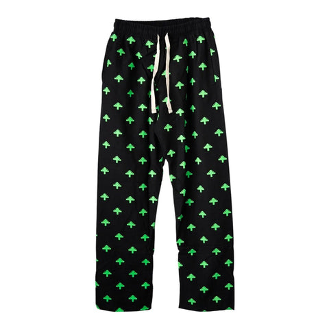 Vertabrae Everyday Logo Sweatpants Black Neon Green