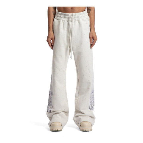 Who Decides War Rhinestone Sweatpants Silver