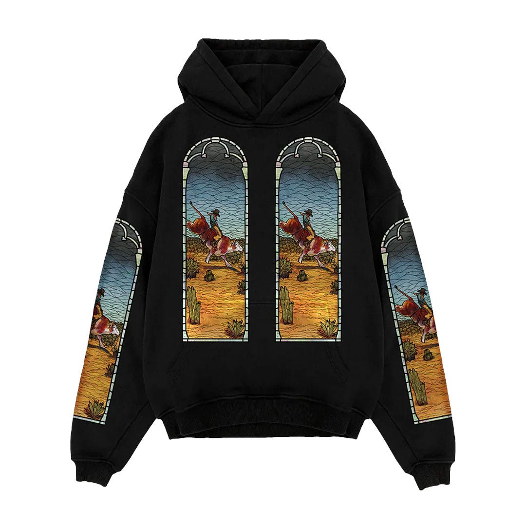 Who Decides War x EST Gee Stained Glass Hoodie Black