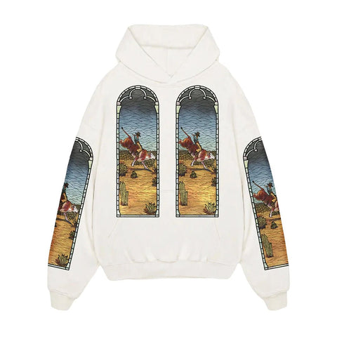 Who Decides War x EST Gee Stained Glass Hoodie White